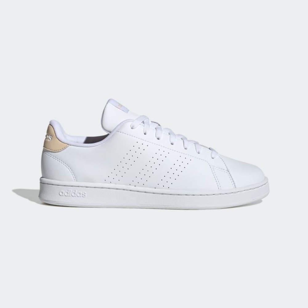adidas Advantage Tennis Shoes White and Gold/copper